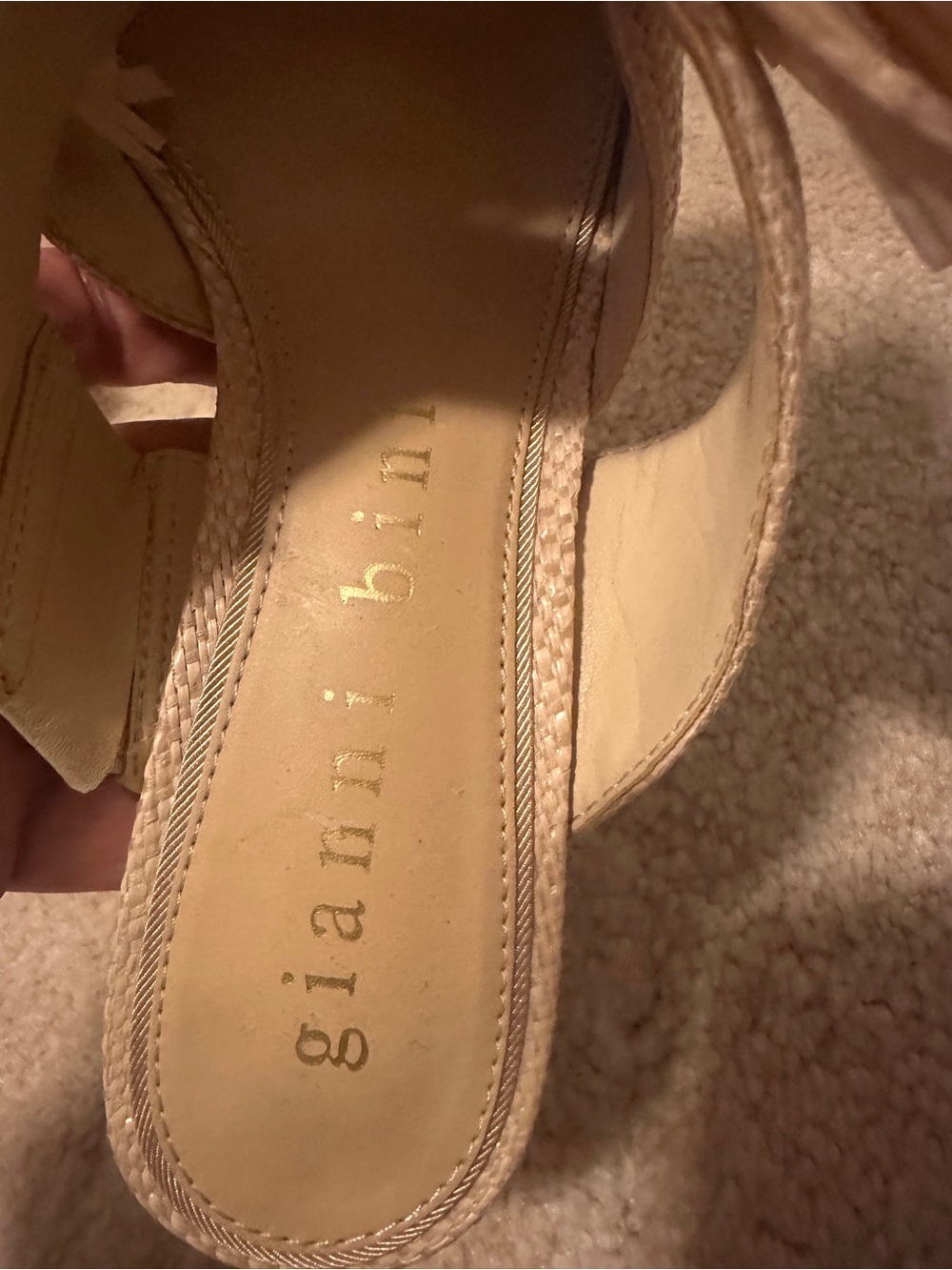 Gianni Bini Beige Raffia Knot Slide Mules NWT 6.5 - Picture 10 of 11